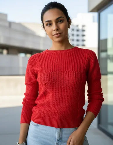 Sweater Tejido Calado Importado