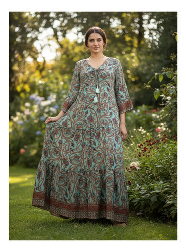 Vestido Seda Hindú India Fiesta