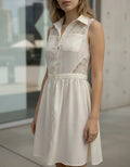 Vestido Solero Encaje Beige M