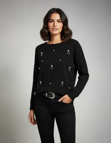Sweater Tejido Con Perlas Importado Cod. 279