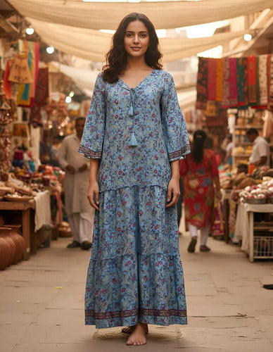 Vestido Seda Hindú India Fiesta