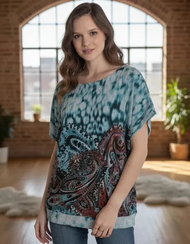 Remera Blusa Importada Estampada Lanilla Mandalas