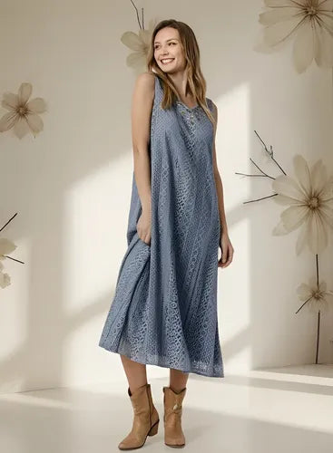 Vestido Sin Mangas Largo Con Forro Boho