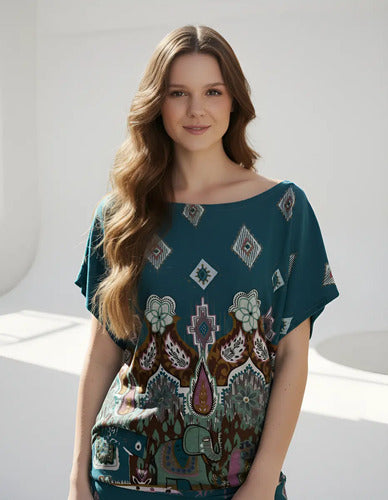 Remera Blusa Importada Estampada Lanilla Mandalas