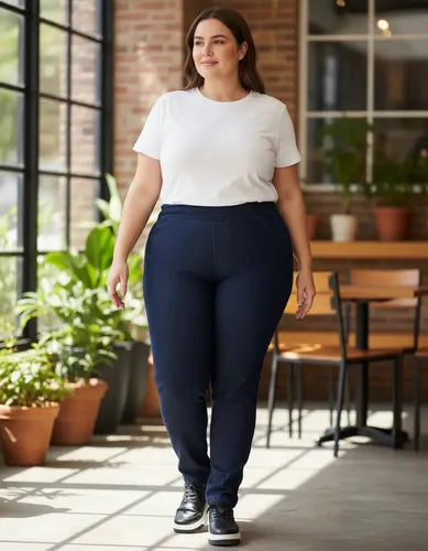 Pantalón Tipo Calza De Jean Talle Grande