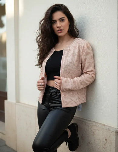 Saco Chaqueta Importada Boho Fiesta Lentejuelas Nude S Lentejuelas