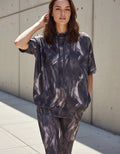 Buzo Manga Corta De Diseño Oversize M Gris Oscuro Estampado