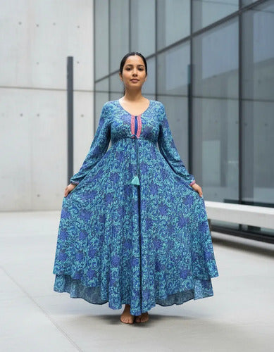 Vestido Boho Largo Seda Hindú Fiesta