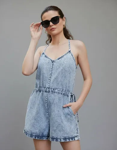Mono Enterito Denim Jean Nevado Corto Celeste Nevado 40-m