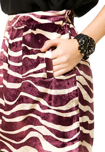 Mini Pollera Velvet Chiffon Cebra