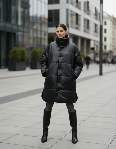 Tapado Campera Puffer Eco Cuero Talle Grande  Hasta 3xl
