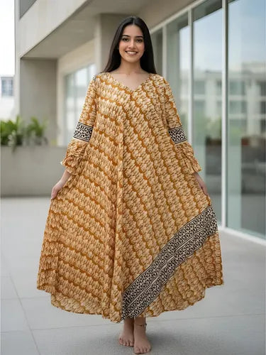 Vestido De India De Algodón Modelo Grande Hasta  Xxxl