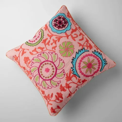 Funda De Almohadón Bordada Importada India 45 X 45