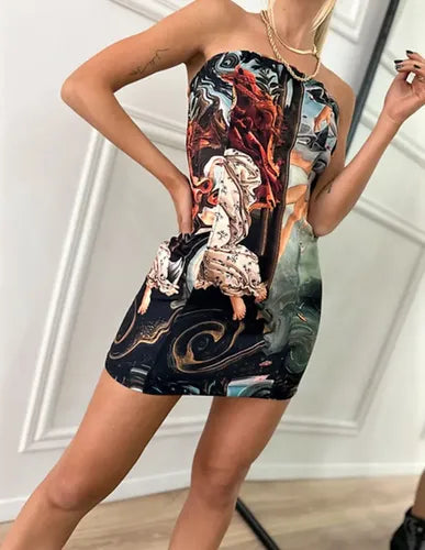 Vestido Strapless Fiesta Noche Venus Cupido Arte