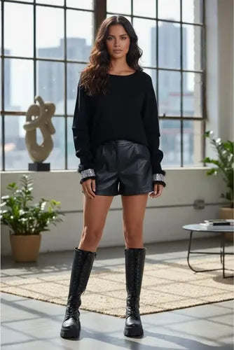 Sweater Tejido Importado Detalles Puños