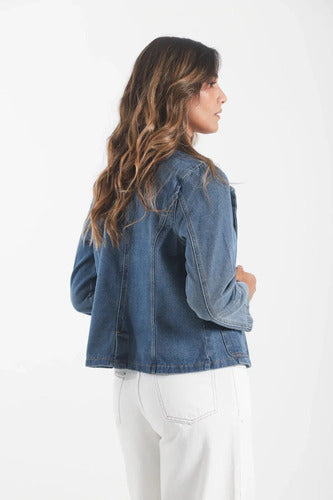 Saco De Jean Blazer Denim Importado  Azul 2 Xl Liso