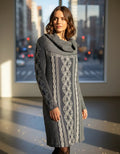 Vestido De Lanilla Estampado Gris Estampado L