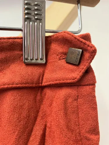 Mini Pollera Invierno Naranja Naranja Oscuro Liso M