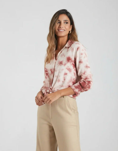 Camisa Blusa De India Batik Talle Especial Crudo Y Rosa Viejo Batik Xl