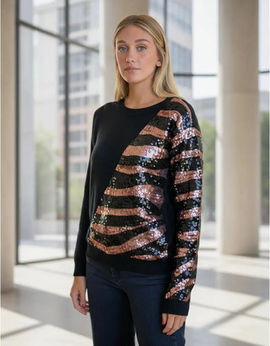 Sweater Bremer Lentejuelas  Negro Único