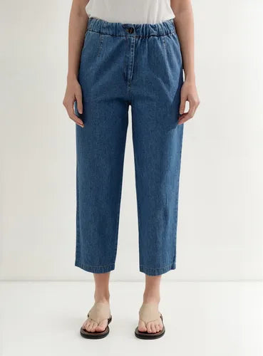 Pantalón  Capri De Jean Denim Azul Claro Liso S