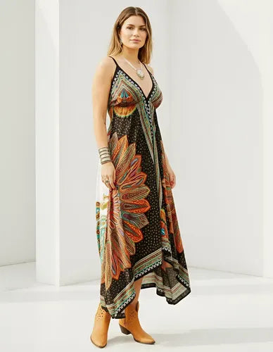 Vestido Solero Largo Importado India Boho Tipo Rapsodia