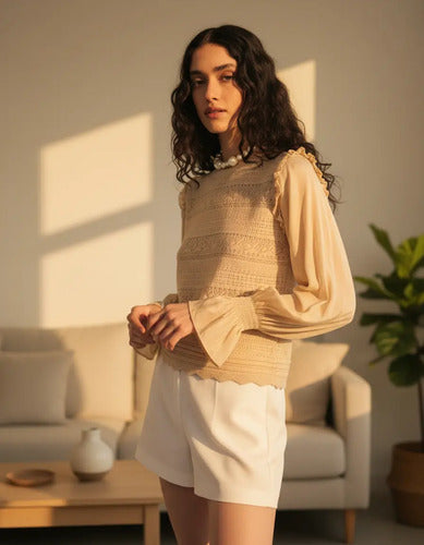 Sweater Tejido Importado Cod. 38 Beige Único