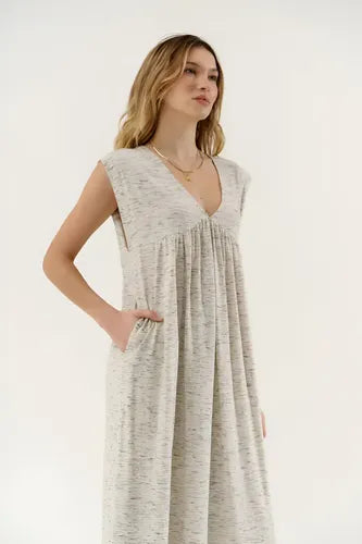 Vestido De Jersey Largo Escote En V