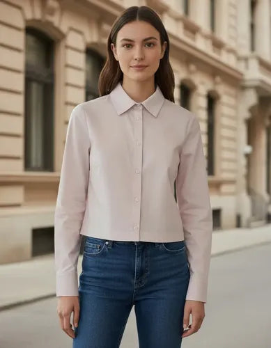 Camisa Corta Con Elástico En La Espalda Tipo Bomber
