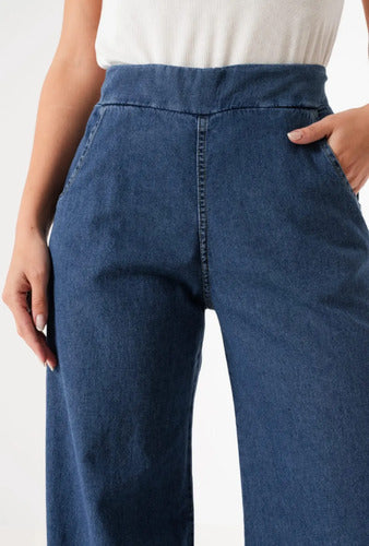Pantalón Jean Palazzo Tajo Denim Talle Grande S A 3xl