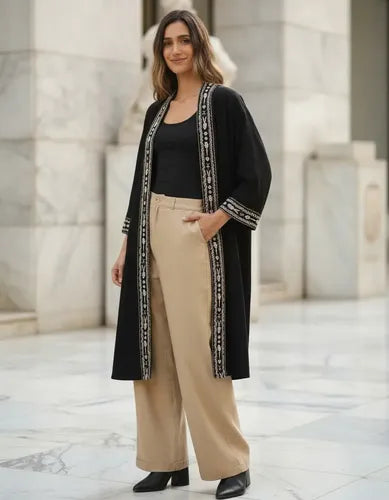 Kimono Bordado De India Modelo Amplio Xxl