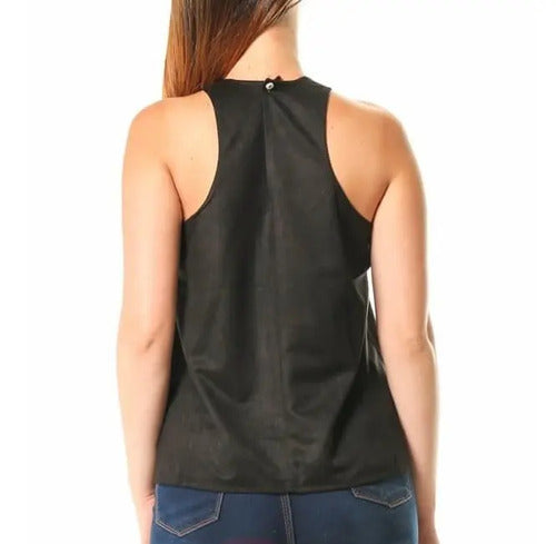 Blusa Remera Top Fiesta Bordado Importado M/l Marrón Bordado S-m