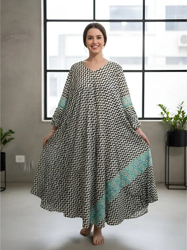 Vestido De India De Algodón Modelo Grande Hasta  Xxxl