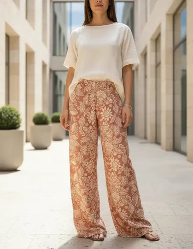 Pantalón Palazzo  Estampado Modelo Grande Nude Estampado 1
