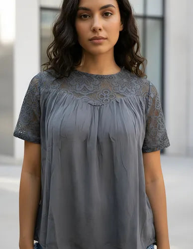 Camisa  Blusa Encaje Boho Hippie Chic Importada
