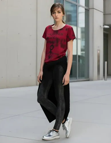 Blusa Remera Corta De Diseño Marca Vestite Y Andate Rojo Estampado 1