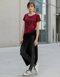 Blusa Remera Corta De Diseño Marca Vestite Y Andate Rojo Estampado 1
