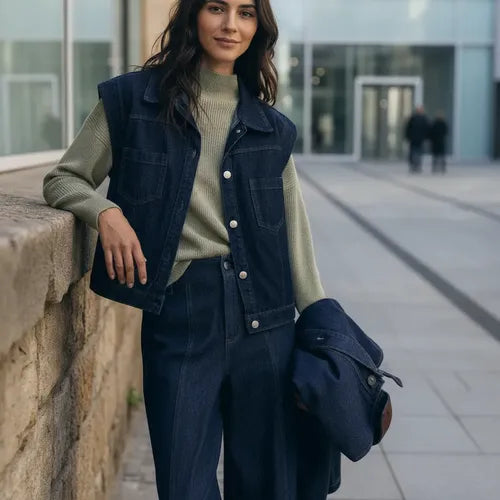 Chaleco Denim Jean Azul Lisa L