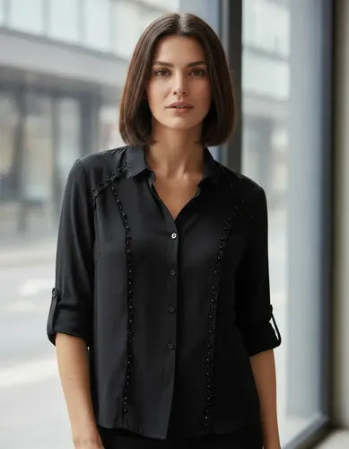 Camisa Importada Boho Perlas Y Puntillas (253)