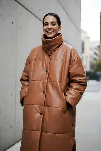 Tapado Campera Puffer Eco Cuero Talle Grande  Hasta 3xl