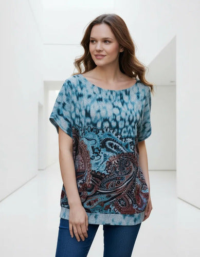 Remera Blusa Importada Estampada Lanilla Mandalas