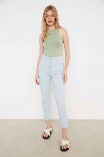 Jean Denim Pantalón Celeste Skinny Nuevo 2da Selección Celeste Liso 36