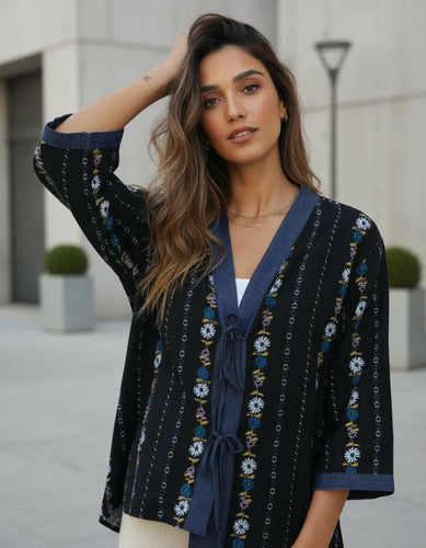 Saco Chaqueta Kimono Estampado Modelo Amplio