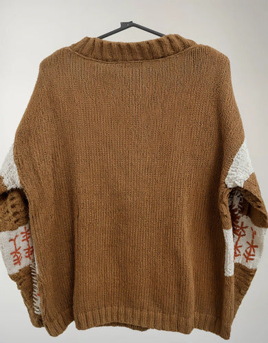 Saco Cárdigan Tejido Amplio Bordado Folk Boho