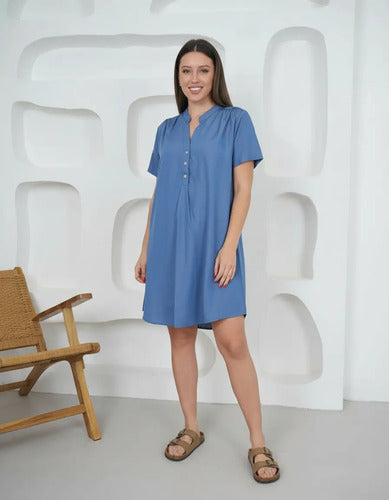 Vestido Cuello Mao Talle Grande Xl A 6xl
