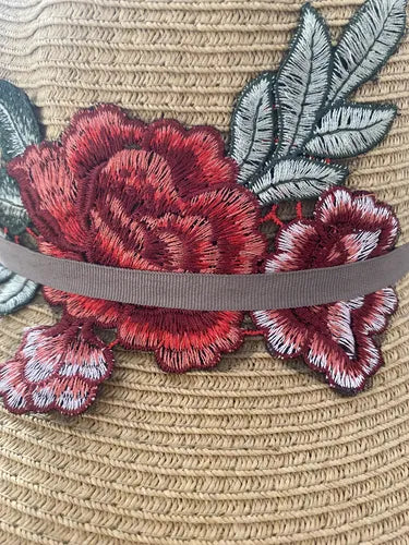 Gorro Sombrero Boho Bordado Importado  Marrón Claro U