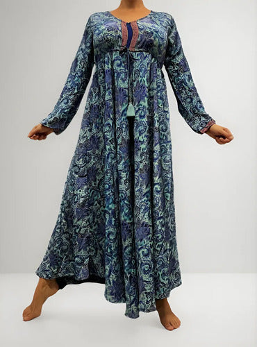 Vestido Boho Largo Seda Hindú Fiesta