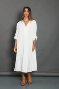 Vestido Largo Talle Grande De India Nuevo 2da Selección Off White Liso Xxl