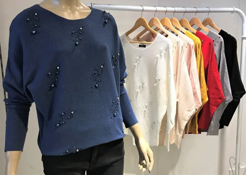 Sweater Tejido Con Strass Importado Cod. 215 Calidad!