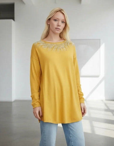 Sweater Tejido Strass Importado Amplio Hasta Xxl